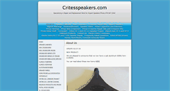 Desktop Screenshot of critesspeakers.com